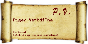 Piger Verbéna névjegykártya